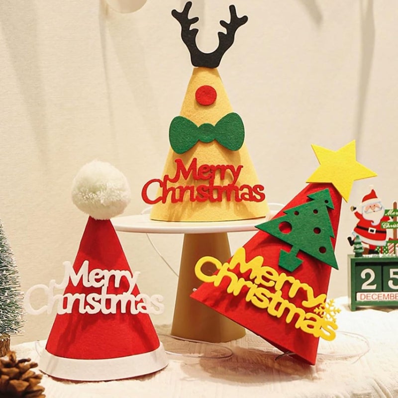 Cellcacn 5 Pcs Christmas Dog Hats Cute Cats Party Hats Pet Set Dogs Santa Hats Puppies Kittens Grooming Accessories Costumes. (Small Christmas A) - Image 4